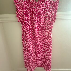 Jude Connally Vibrant Pink Animal Print Dress